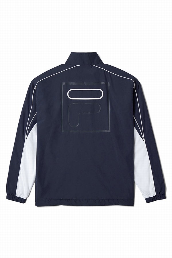 White / Blue Fila Bicolor Men Track Top | 6307YHFBI