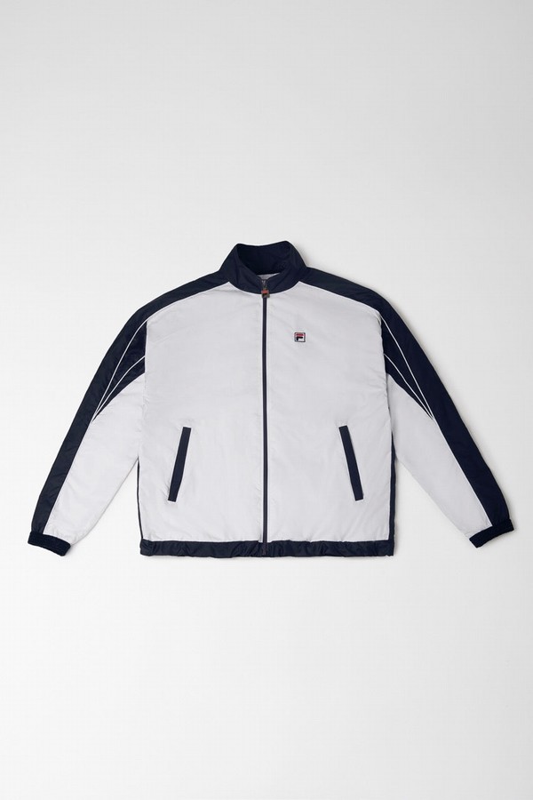 White / Blue Fila Bicolor Men Track Top | 6307YHFBI