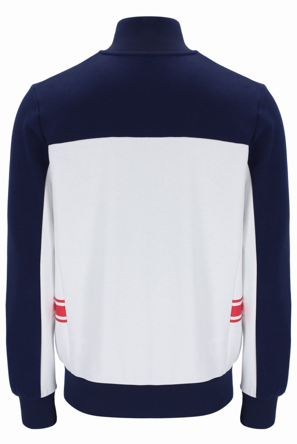 White / Blue Fila Gavin Colour Block Men Track Top | 5481LMKWX