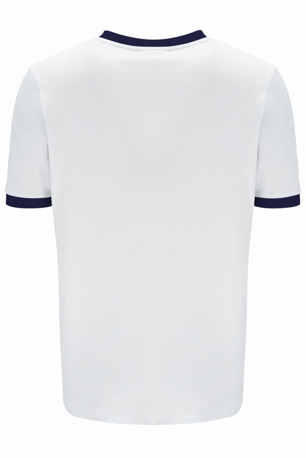White / Navy Fila Marconi Essential Ringer Men T-shirts | 8590PIBCQ