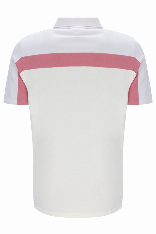 White / Pink Fila Kaiser Cut & Sew Vintage Wash Men Polo Shirts | 4187OPUTR