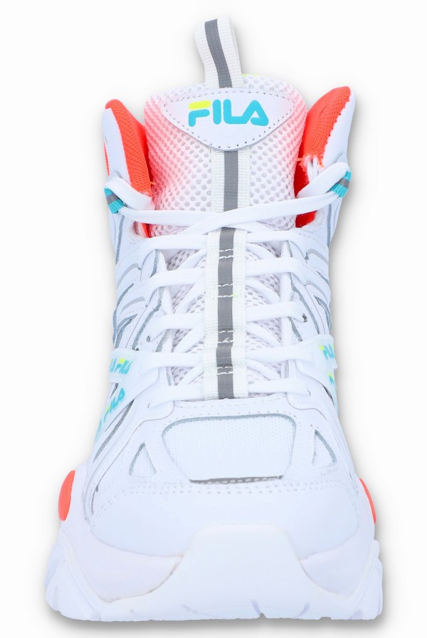 White / White / Multicolor Fila Electrove 2 High Women Trainers | 5796PUZWF