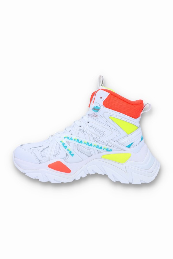 White / White / Multicolor Fila Electrove 2 High Women Trainers | 5796PUZWF