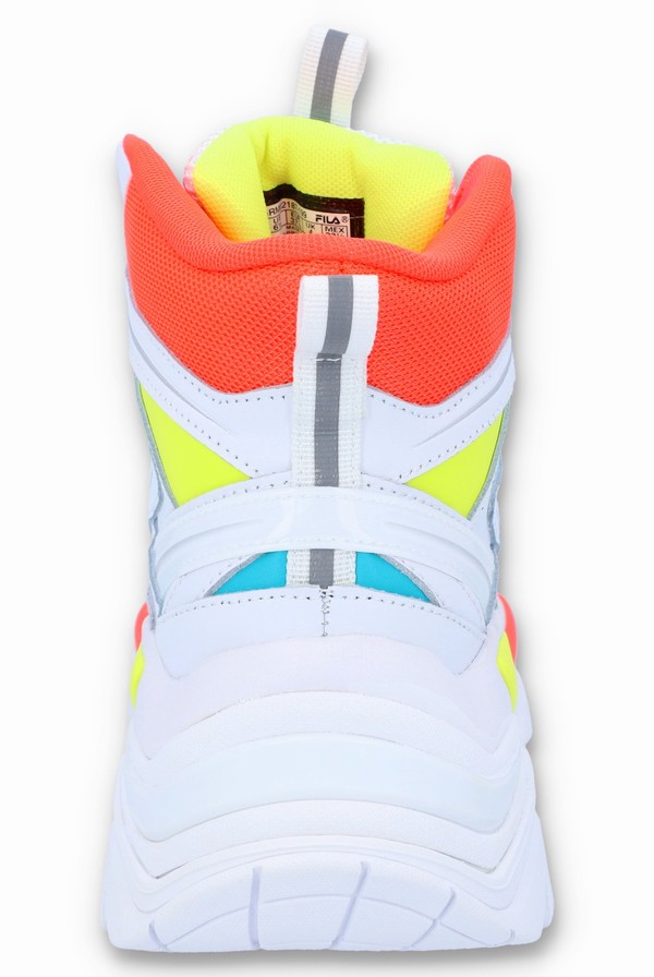 White / White / Multicolor Fila Electrove 2 High Women Trainers | 5796PUZWF
