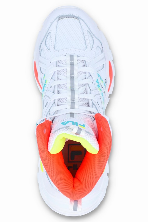 White / White / Multicolor Fila Electrove 2 High Women Trainers | 5796PUZWF